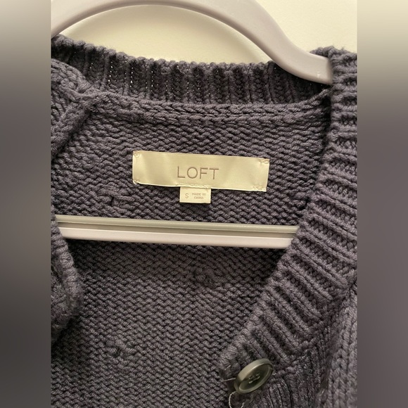 Loft Dark Grey Bubble Cardigan NWOT - Picture 3 of 3